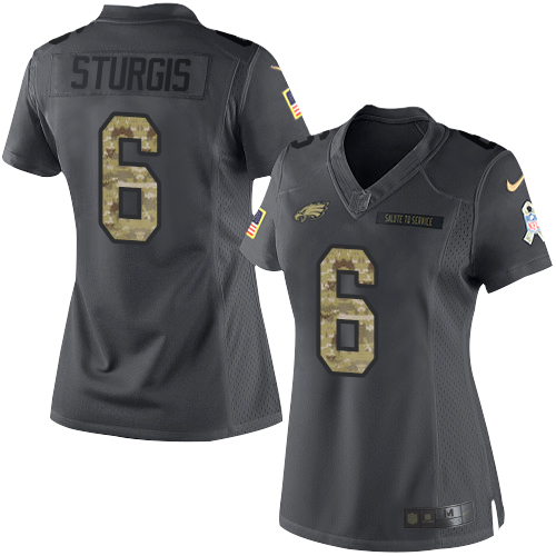 Women's Limited Caleb Sturgis Nike Jersey Black - #6 2016 Salute to Service NFL Philadelphia Eagles